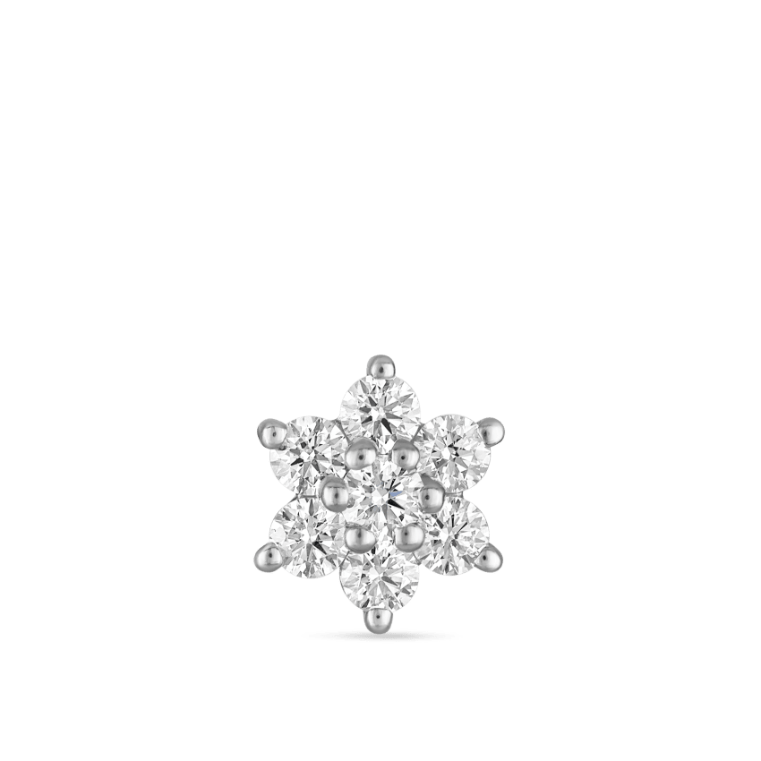 Diamond Flower Stud Earring