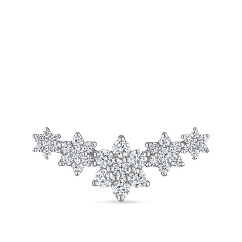 Diamond Five Flower Garland Stud Earring