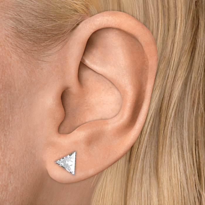 Invisible Set Triangle Diamond Stud Earring