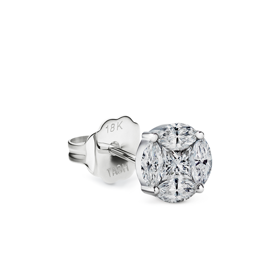 Diamond Cluster Stud Earring