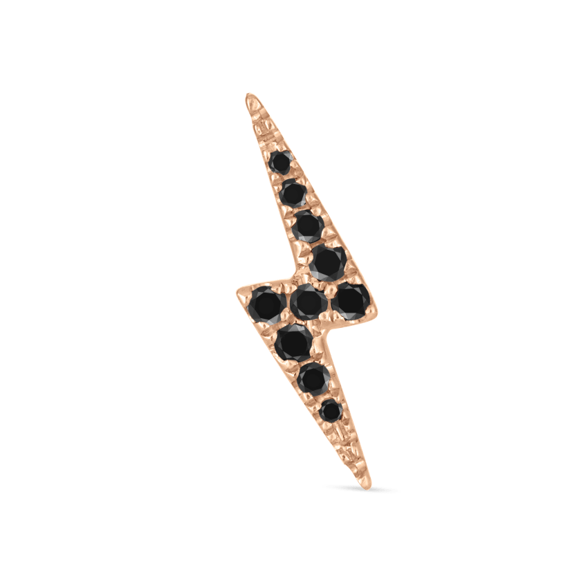 Black Diamond Lightning Bolt Stud Earring