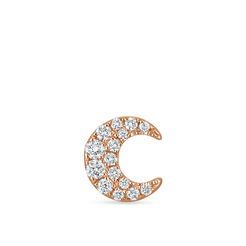 Diamond Moon Stud Earring
