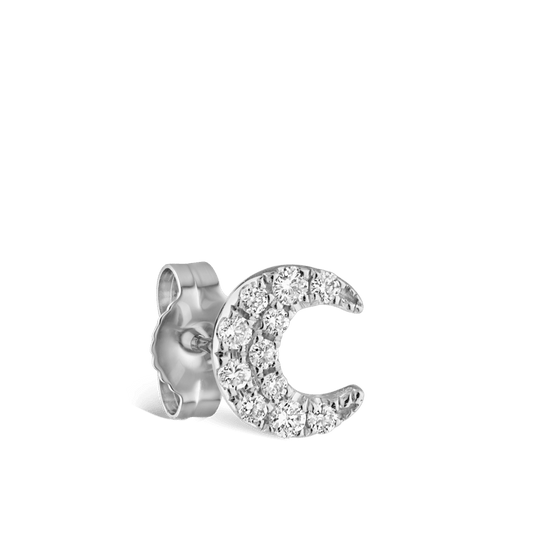 Diamond Moon Stud Earring