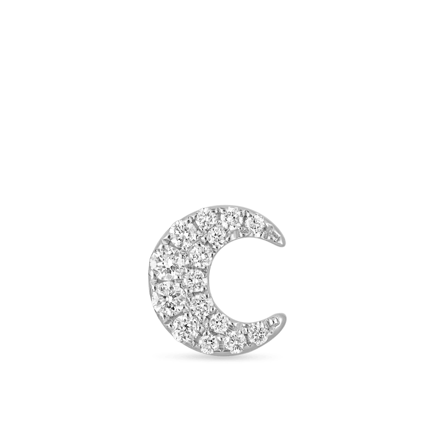 Diamond Moon Stud Earring