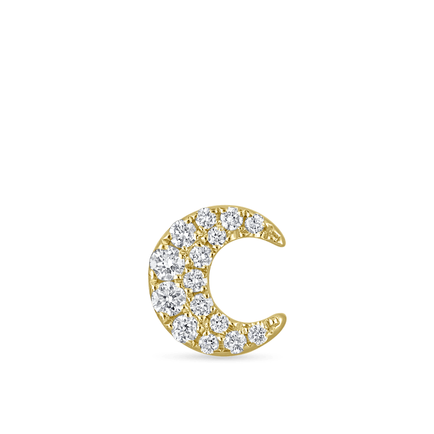 Diamond Moon Stud Earring