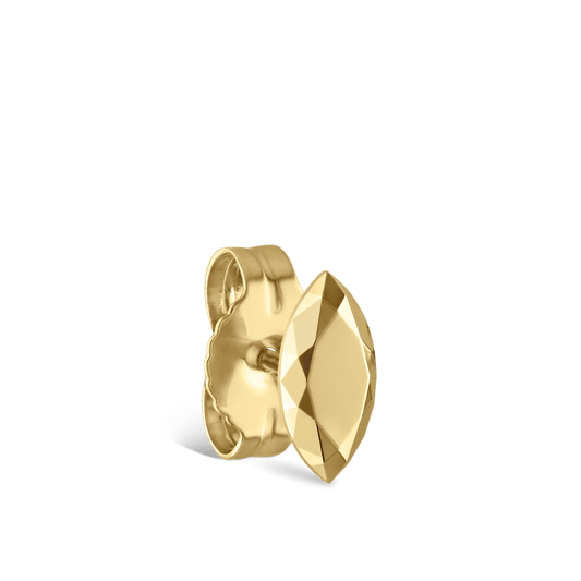Faceted Gold Marquise Stud Earring