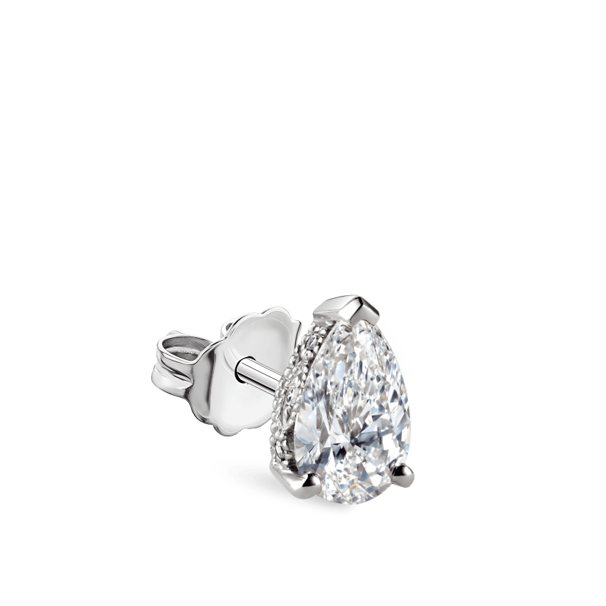 Diamond Pear Stud Earring