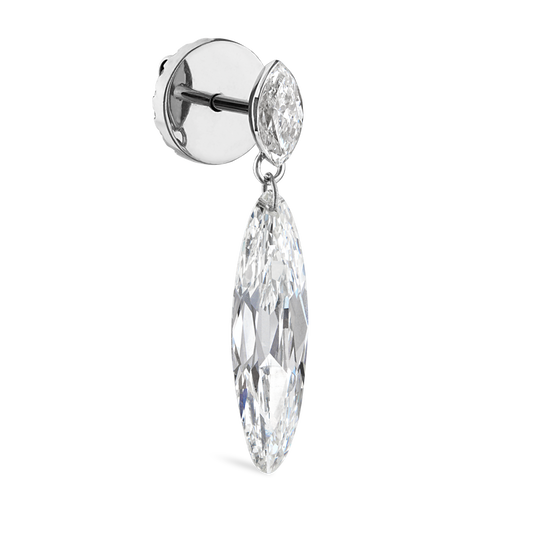 Marquise and Floating Lance Diamond Stud Earring