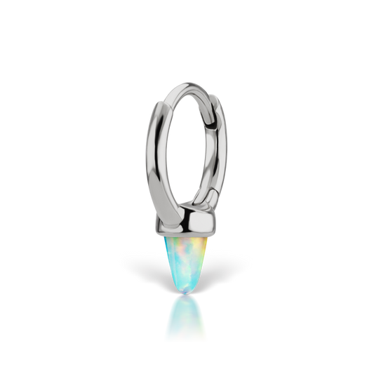 Opal Single Short Spike Hoop Earring (Non-Rotating)