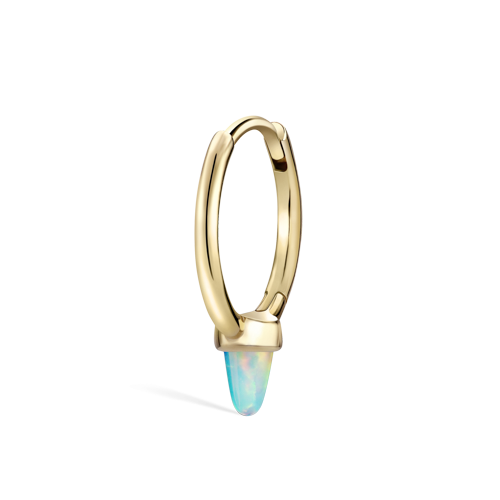Opal Single Short Spike Hoop Earring (Non-Rotating)
