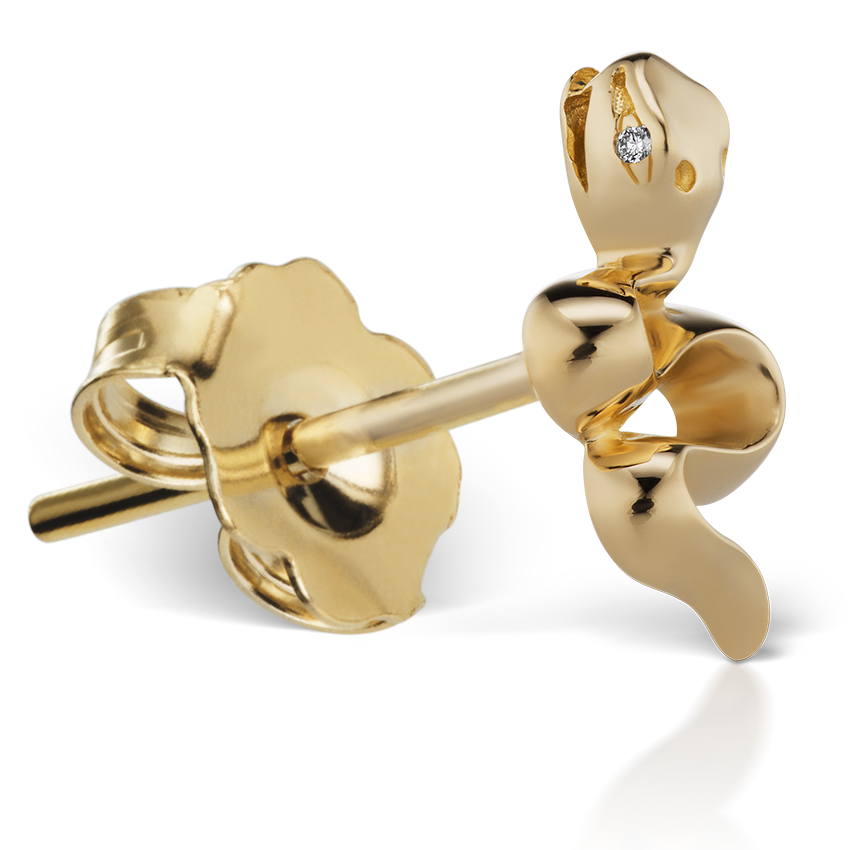 Snake with Diamond Eyes Earstud