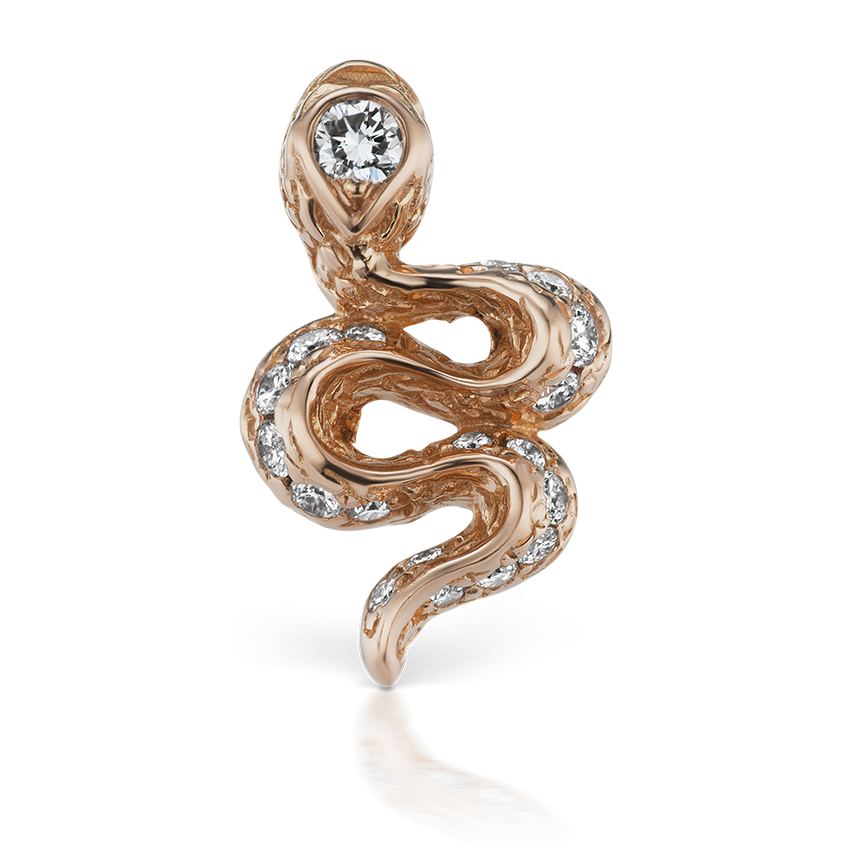 Large Diamond Pavé Snake Earstud