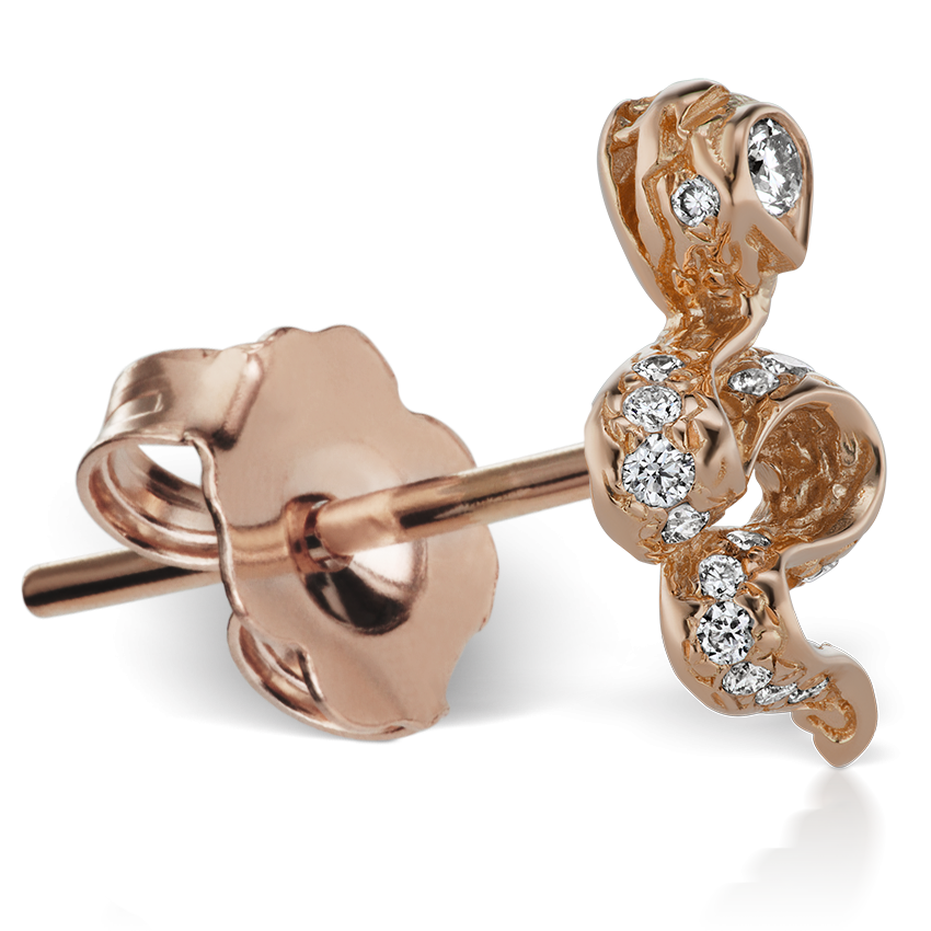 Large Diamond Pavé Snake Earstud