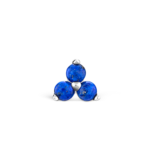 Lapis Trinity Stud Earring