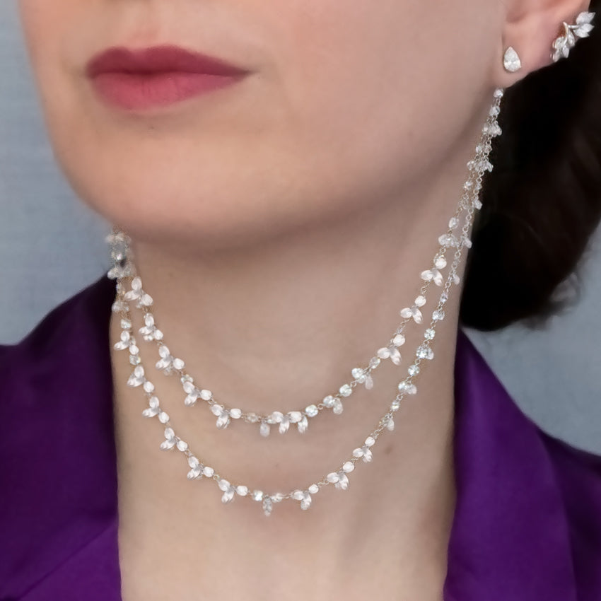 Diamond Ear-to-Ear Double Chain Charm