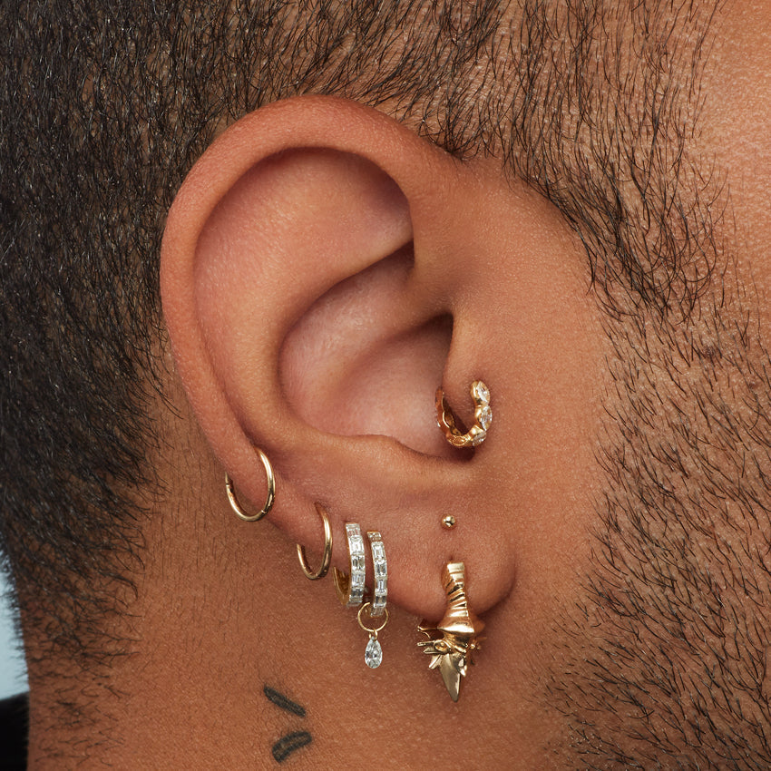 Ball Threaded Stud Earring With Titanium Backing