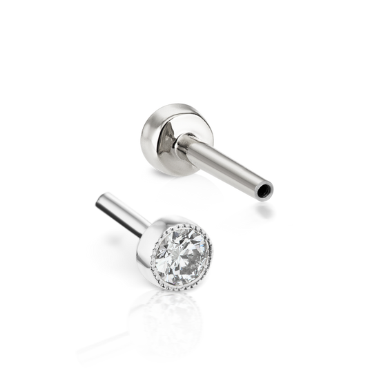 Scalloped Set Diamond Tash Threaded Backing