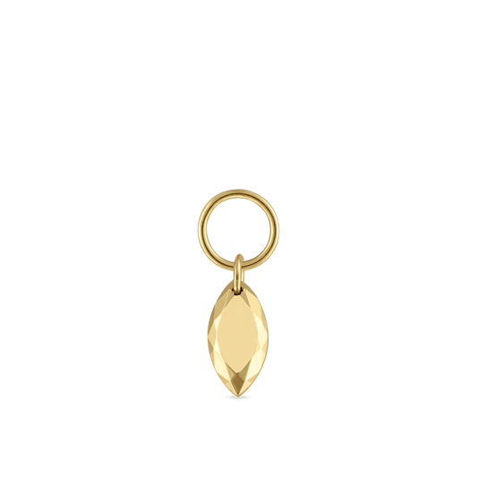 Faceted Gold Marquise Charm