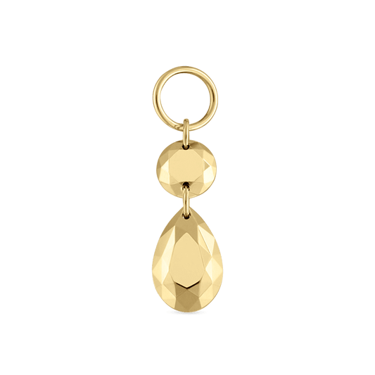 Double Faceted Gold Charm