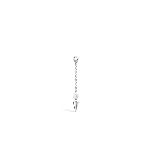 Pearl and Short Spike Pendulum Charm