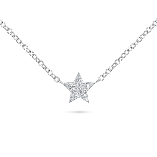 7mm Invisible Set Diamond Star Necklace