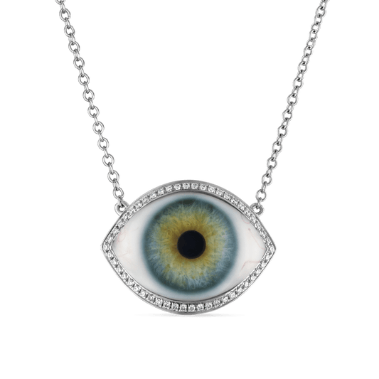 Diamond Halo Eye Necklace