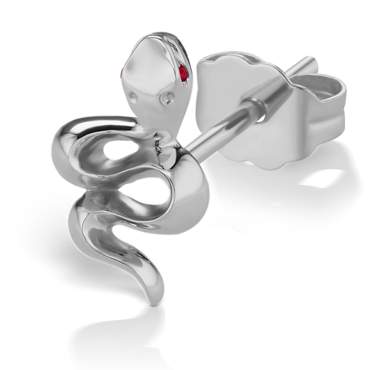 Snake with Ruby Eyes Earstud
