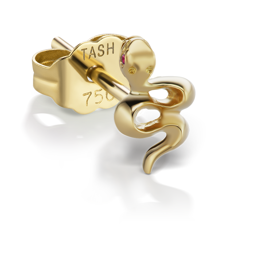 Snake with Ruby Eyes Earstud