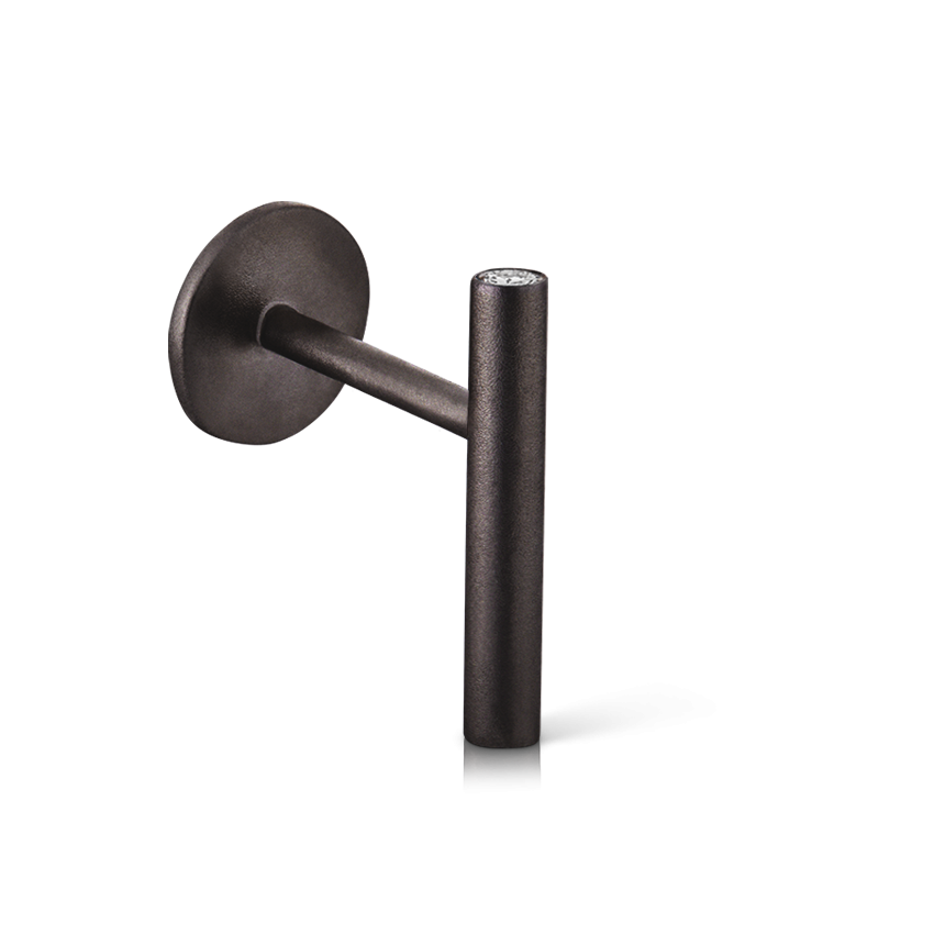 Matte Round Bar with Diamond Ends Threaded Stud Earring