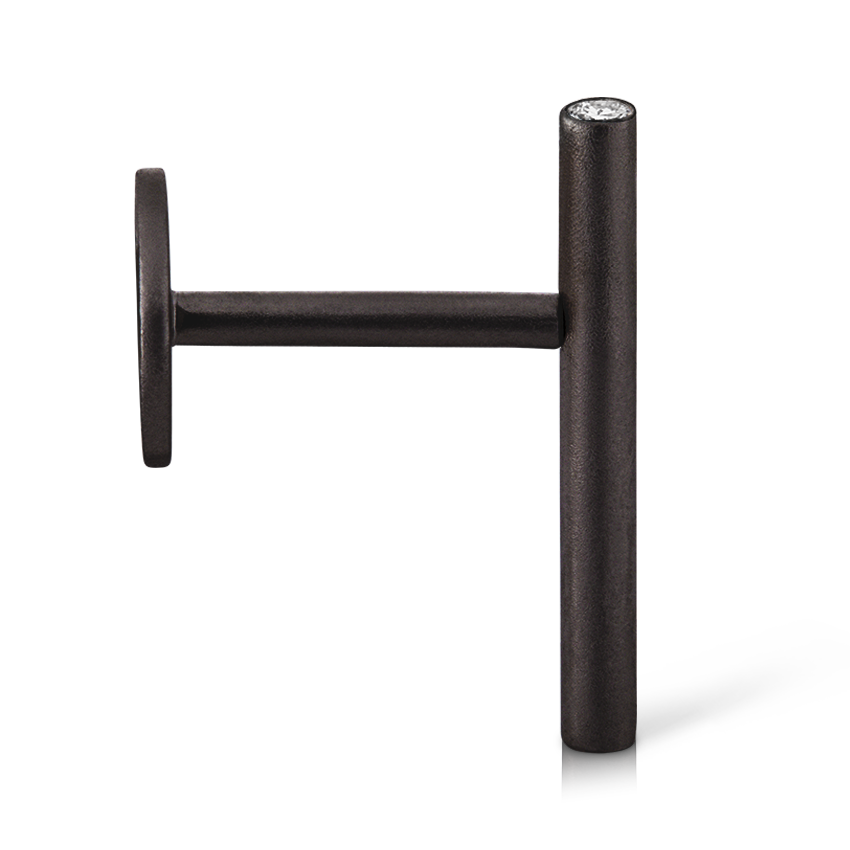 Matte Round Bar with Diamond Ends Threaded Stud Earring