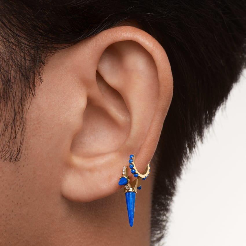 Lapis Eternity Hoop Earring
