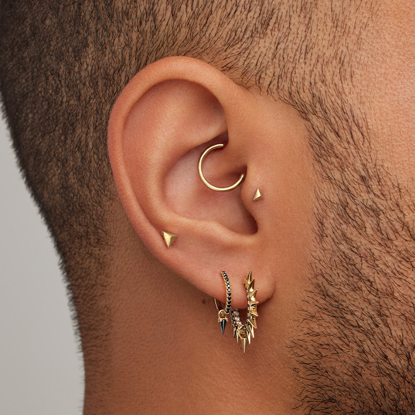 Faceted Triangle Threaded Stud Earring With Titanium Backing