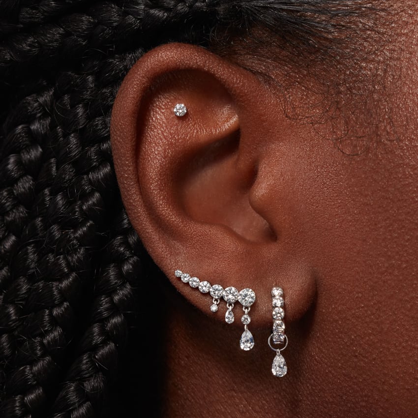 Invisible Set Large Diamond Eternity Hoop Earring