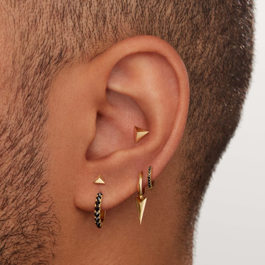 Black Diamond Eternity Hoop Earring