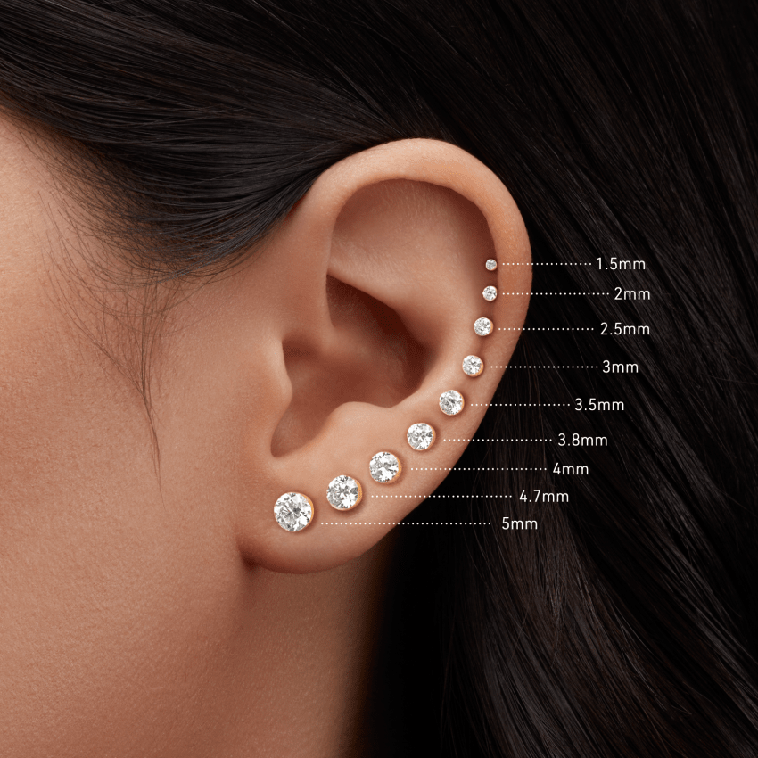 Invisible Set Diamond Threaded Stud Earring With Titanium Backing