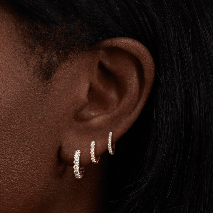 Invisible Set Large Diamond Eternity Hoop Earring
