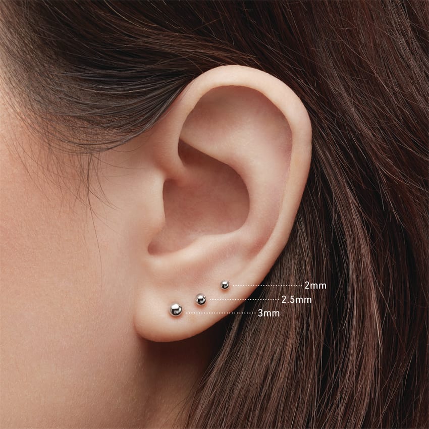 Ball Threaded Stud Earring With Titanium Backing