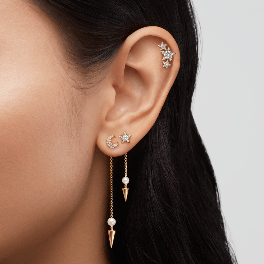 Diamond Star Stud Earring