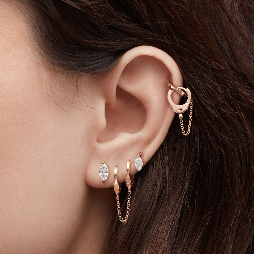 Marquise Diamond Stud Earring