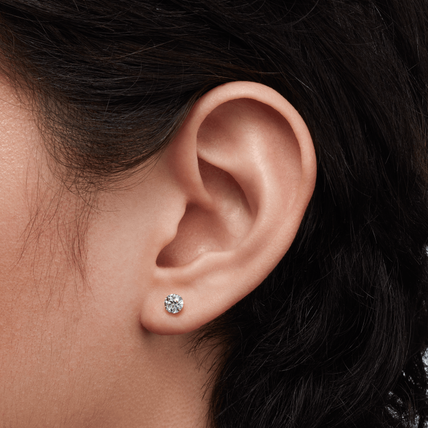 Invisible Set Diamond Stud Earring