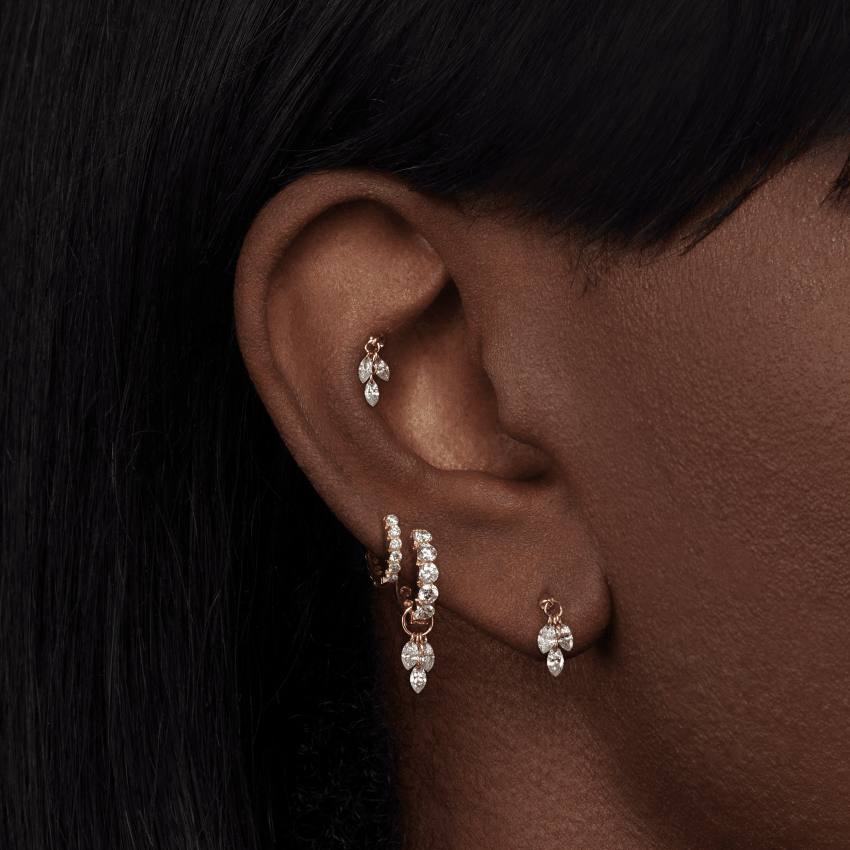 Invisible Set Diamond Eternity Hoop Earring