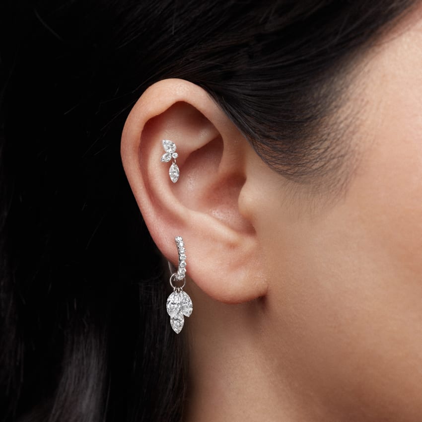 Invisible Set Diamond Eternity Hoop Earring
