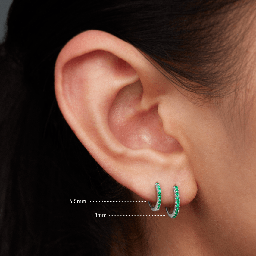 Emerald Eternity Hoop Earring