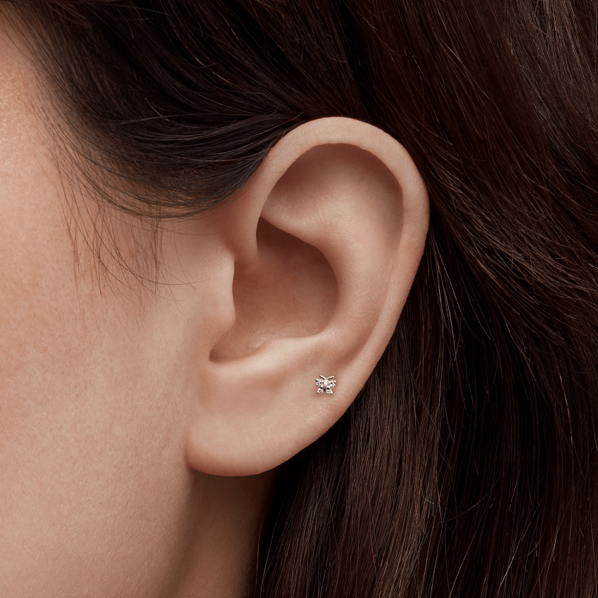 Diamond Butterfly Stud Earring