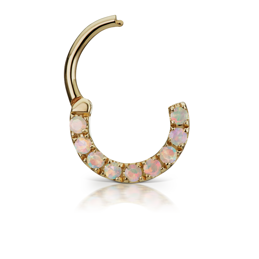 Opal Horizontal Eternity Hoop Earring