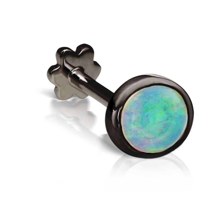Opal Threaded Stud Earring With Titanium Backing