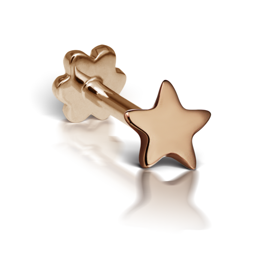 Plain Star Threaded Stud Earring With Titanium Backing