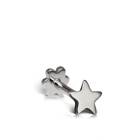 Plain Star Threaded Stud Earring