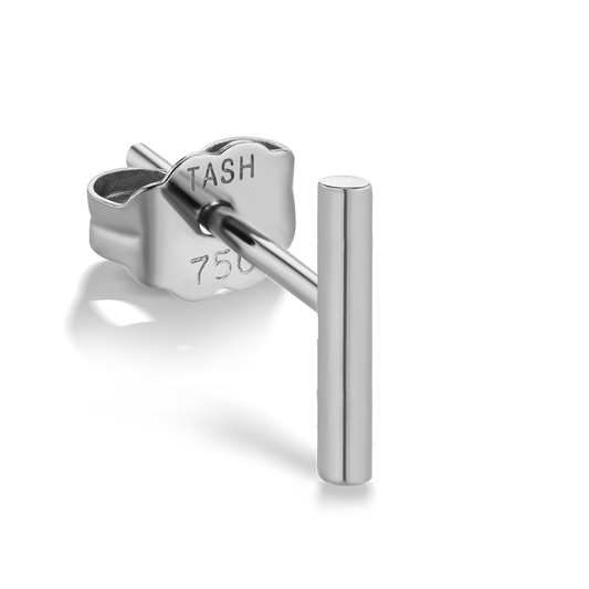 Polished Round Bar Stud Earring