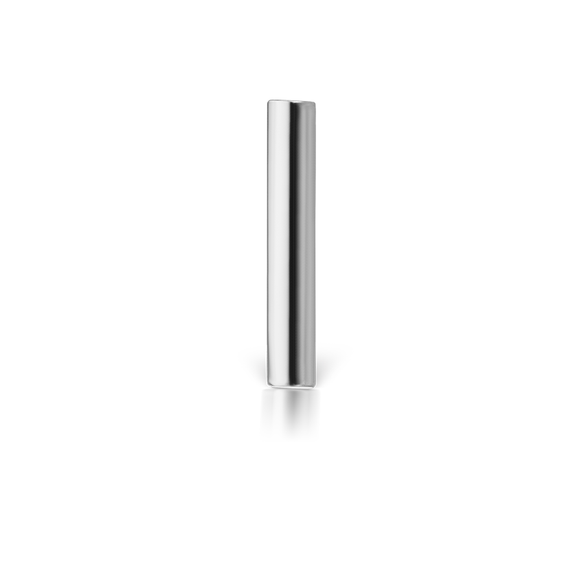 Polished Round Bar Threaded Stud Earring